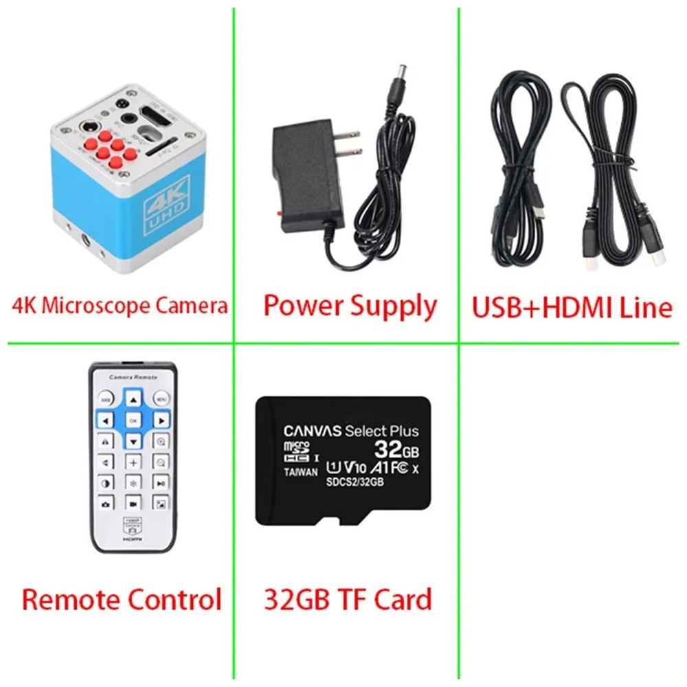 HY-6110 4K UHD Microscope Camera Camera USB Camera with 32G TF Card
