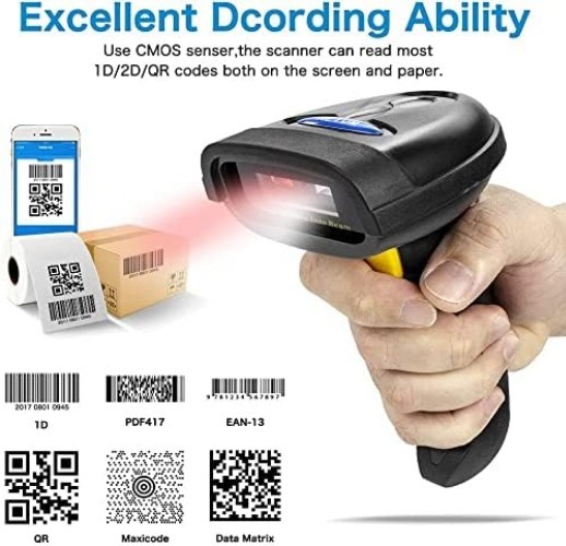 2D Barcode Scanner, Compatible with 2.4G Wireless & Bluetooth & USB Wired Con...