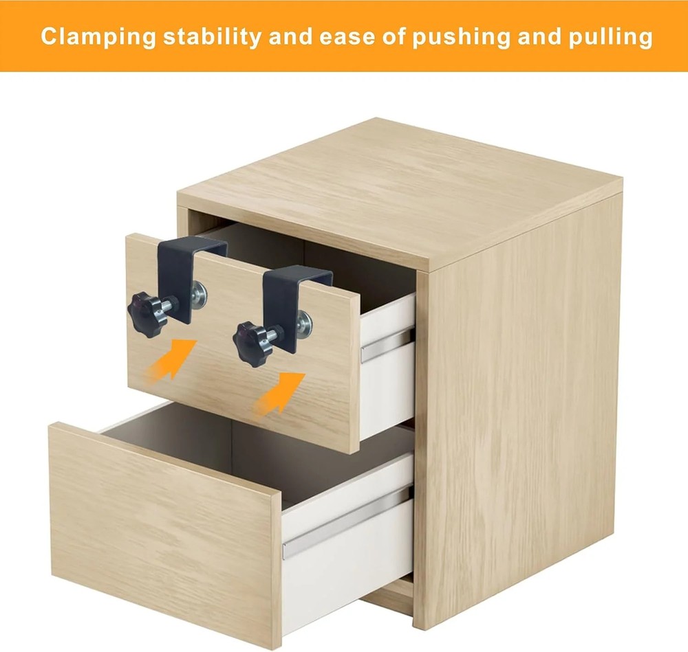 2Pcs Drawer Front Installation Clamps Adjustable Drawer Fixing Clip, Cabinet Har