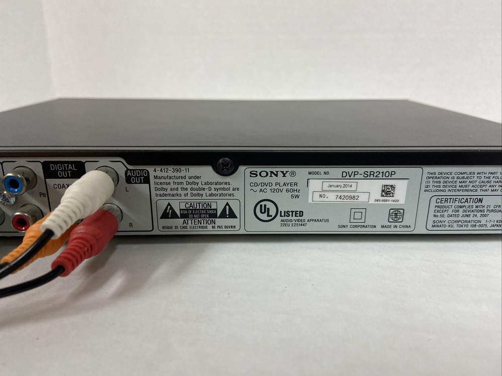 Sony DVD player DVP-SR210P Tested Working