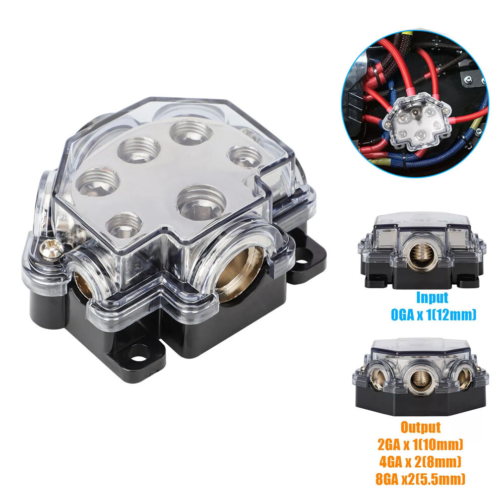 Durable ABS Plastic Covered Car Audio Distribution Block 1 Way In 5 Ways Out
