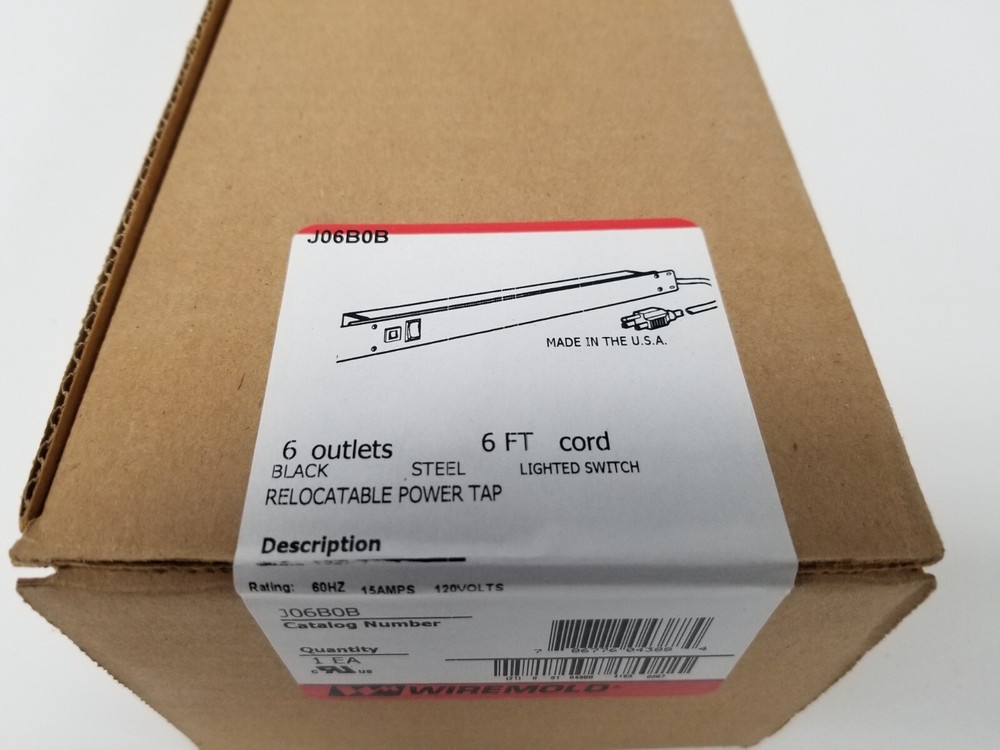 Legrand Wiremold J06B0B Rack Mount 6-Outlets, Rear