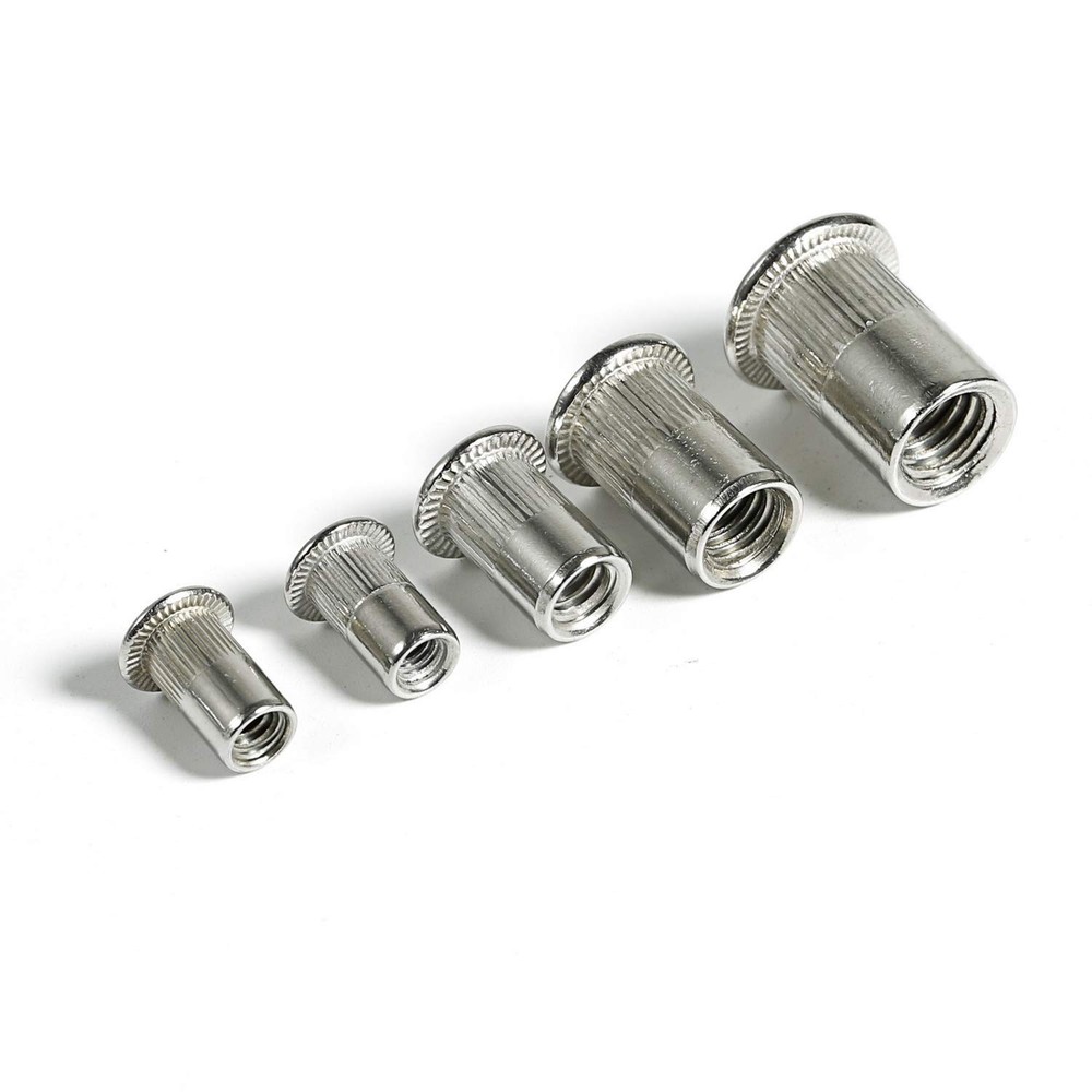 Stainless Steel Rivet Nuts Threaded Insert Nutsert Rivnuts 5 Sizes 8-32, 10-2...