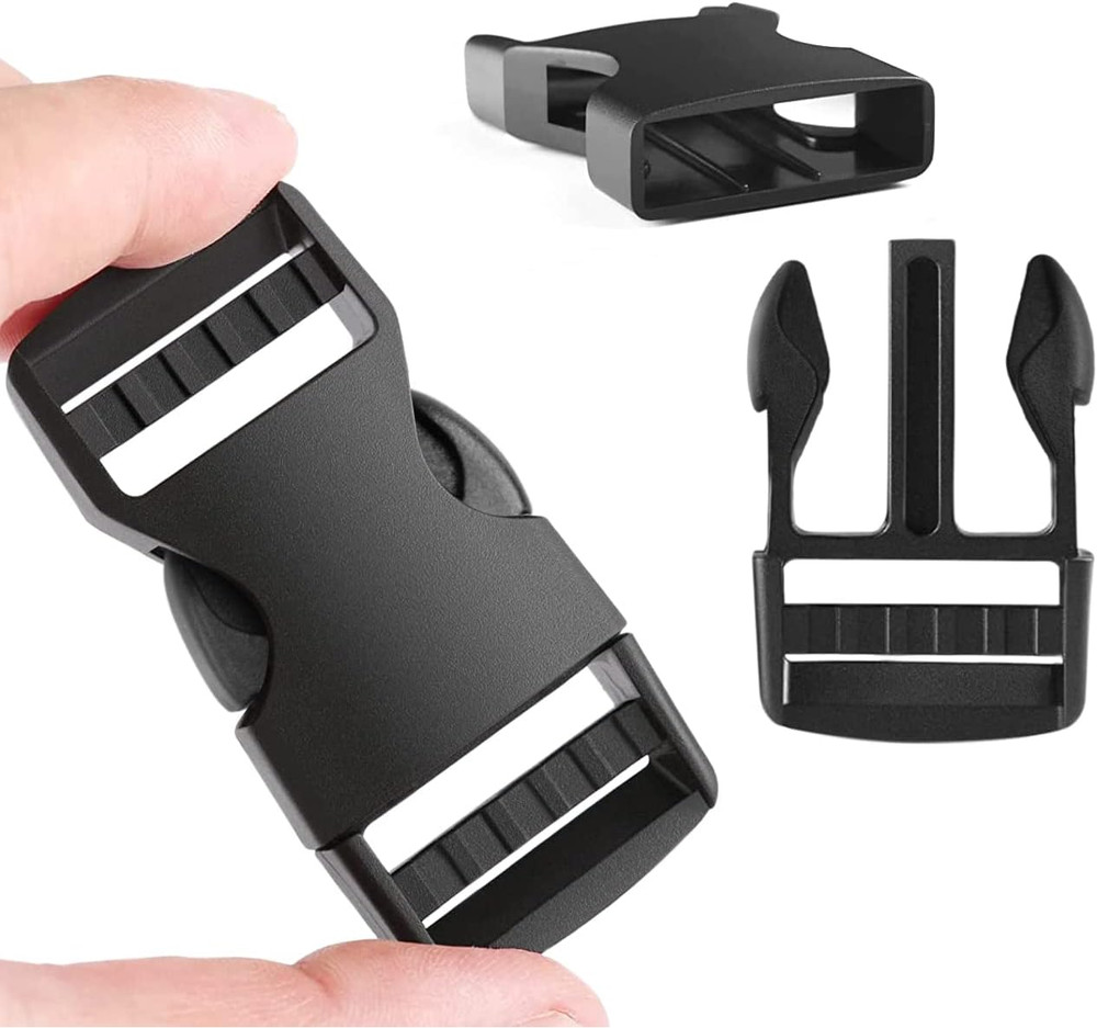 6 Pack 1" Buckle Quick Side Release Buckles Dual Adjustable No Sewing Clips Plas