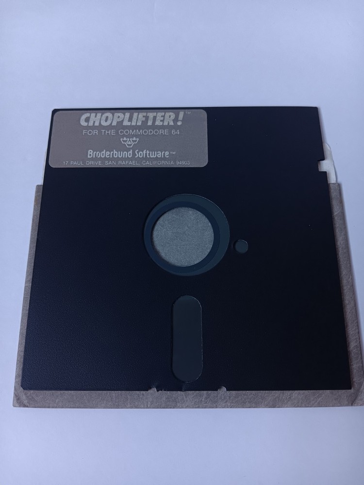 Commodore 64 Choplifter Floppy Disk Computer Game Software Tested/Works