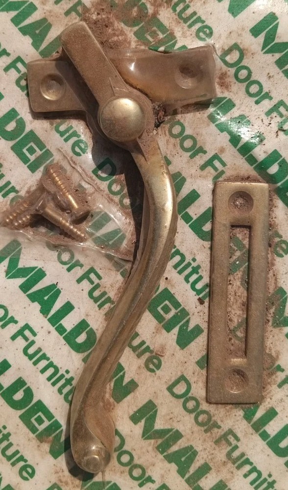 Vintage brass Olde Victorian Window Handle Security latch lock security