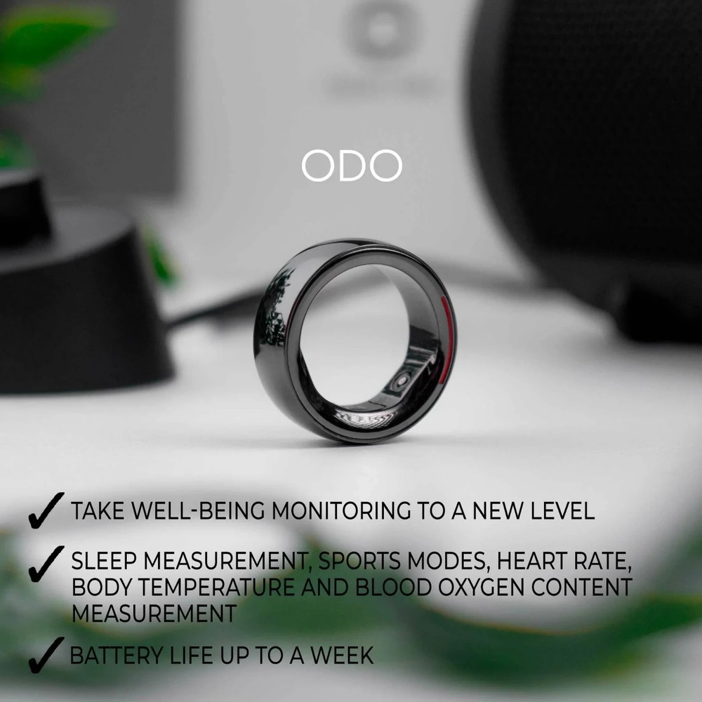 Odo Smart Ring 3, Black Size 9