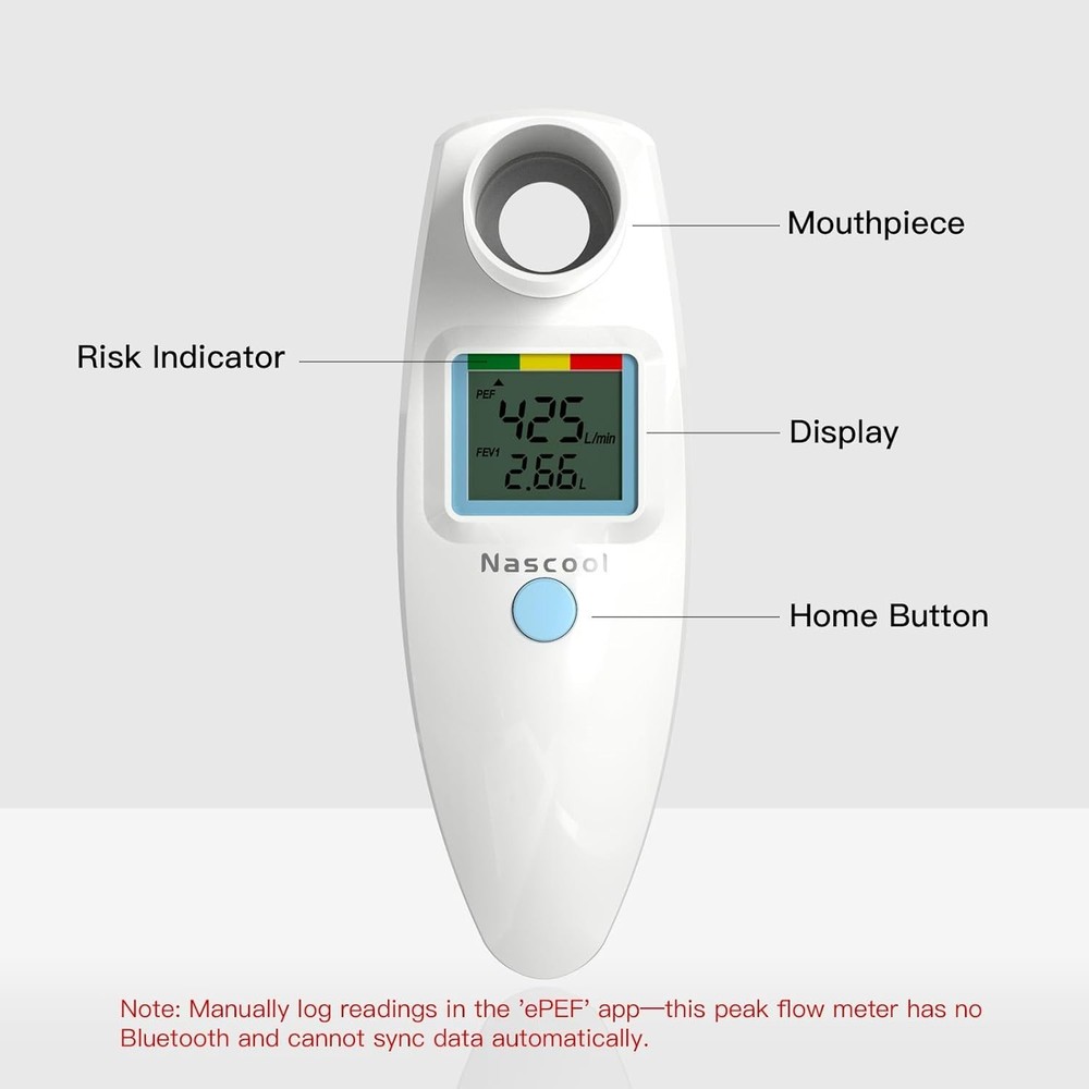 Digital Peak Flow Meter with Tracking Software for Accurate Respiratory Monit...