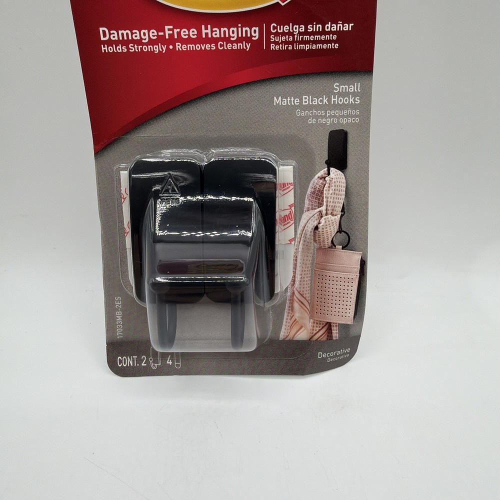Command Small Matte Black Hooks Holds 1 lb 1 Pack