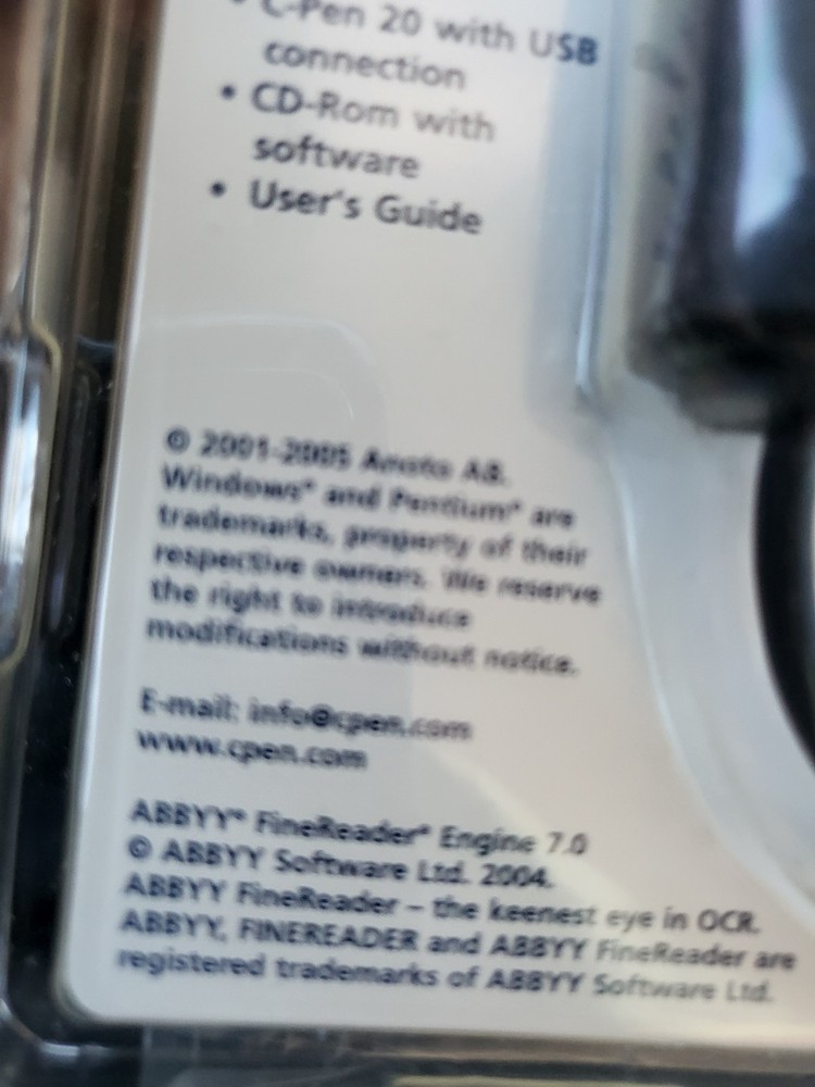 C-Pen 20 Reader Pen Text OCR Scanner Dictionary Translator USB