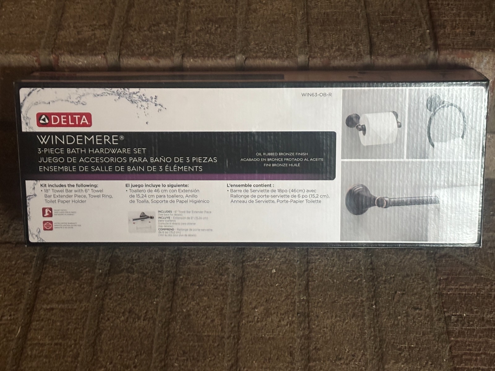 Delta 3 -Piece Windemere Oil Rubbed Bronze Decorative Bathroom Hardware Set