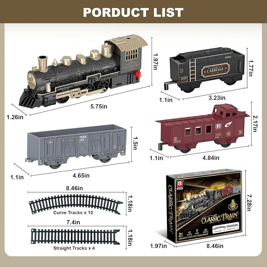 Classic Train Set With Light And Sound, Ages 3+