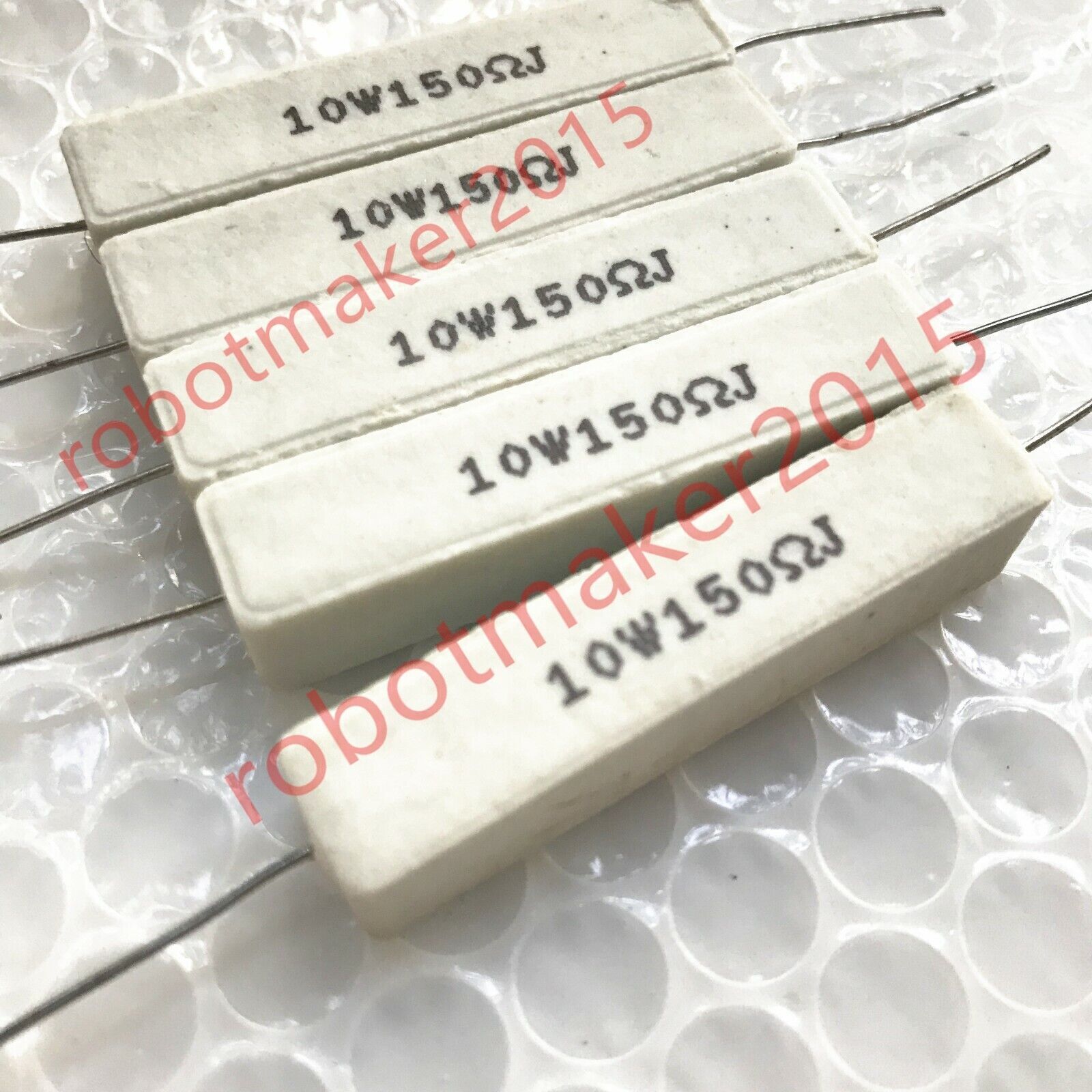 10Pcs 10 watt Wirewound Cement Resistor 10W horizontal Resistors 0.1-100K ohm