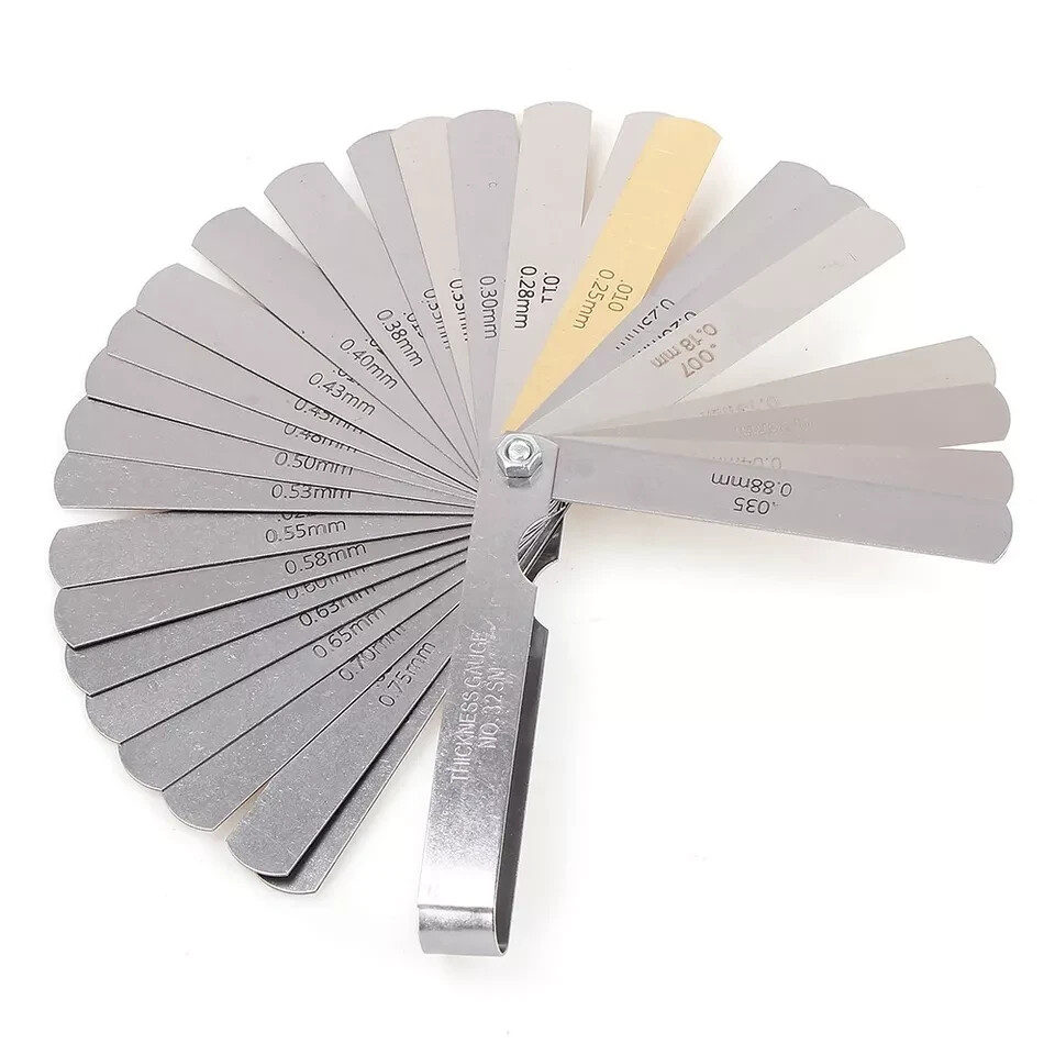 Universal Spark Plug Gap Tool 32 Blades Metric Feeler Gauge Gap Filler Measuring