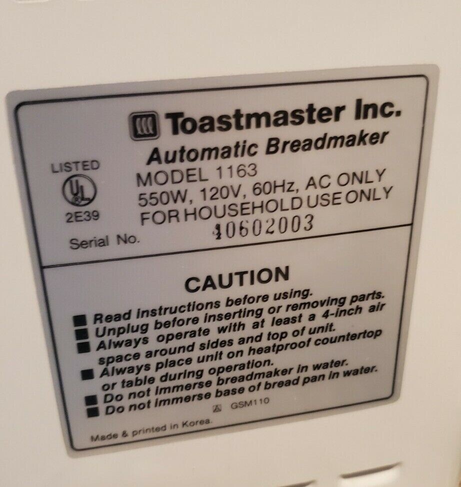 Rotary Drive Coupling for Toastmaster Bread Maker Model 1163 only