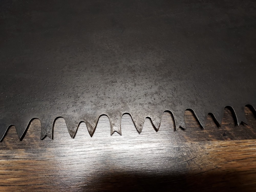 WARRANTED SUPERIOR 48 " LOGGING SAW WITH HOLES FOR ADDITIONAL HANDLE SHARP USED