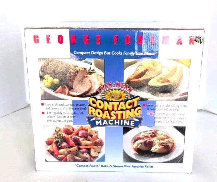 George Foreman Lean Mean Contact Roasting Machine Roaster New Open Box
