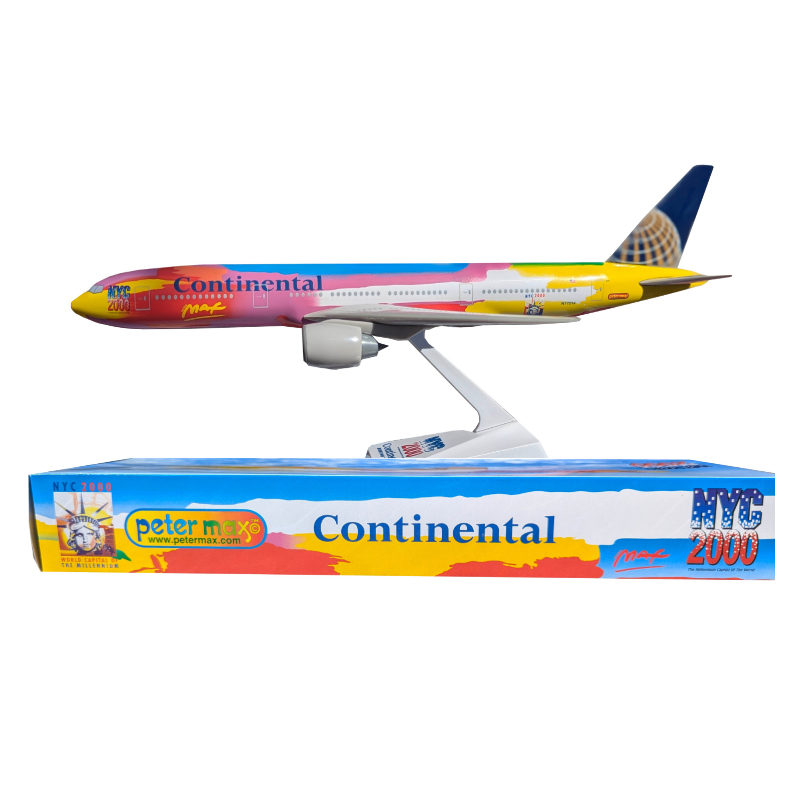 Flight Miniatures Continental "NYC" Peter Max 777-200 1:200 Scale RARE LIMITED