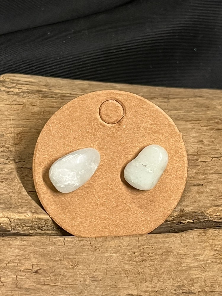 RAW NATURAL QUARTZ .50” STUD EARRINGS CRYSTAL