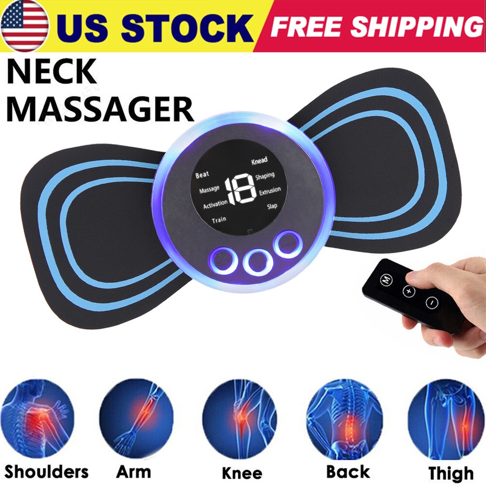 Portable Mini Electric Neck Back Massager Cervical Massage Patch Stimulator