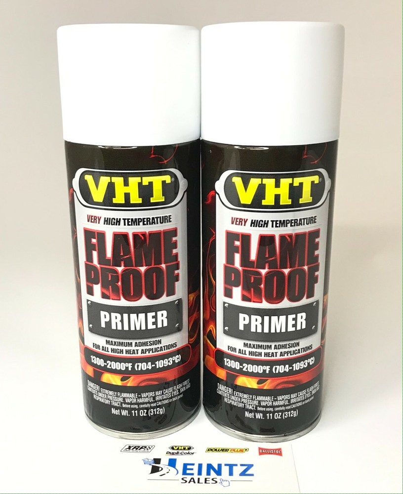 VHT SP118-2 PACK High Temperature Flame Proof FLAT WHITE Header Spray Paint