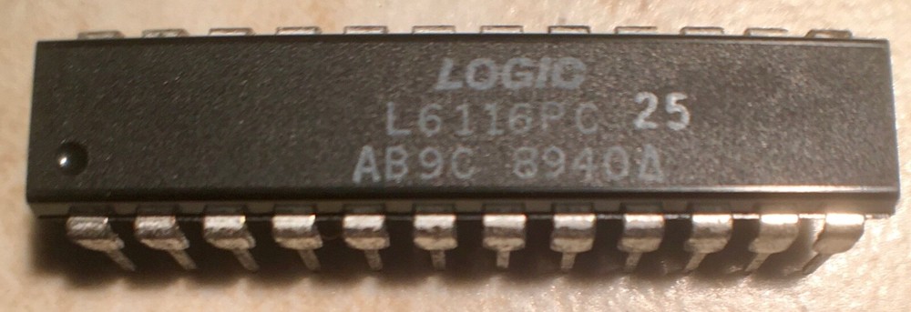 Logic L6116PC-25 6116 2K x 8 Static RAM