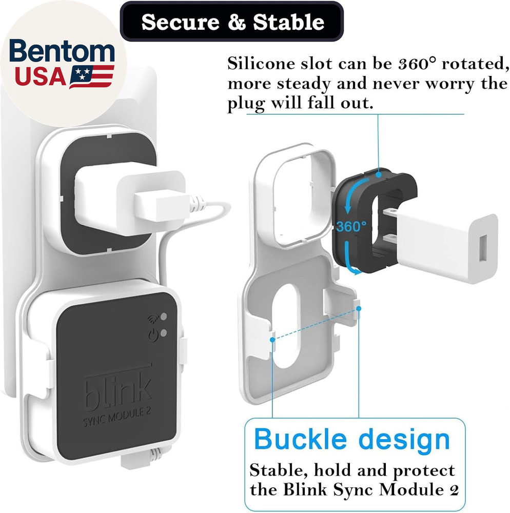 256GB USB Flash Drive & Outlet Mount for Blink Sync Module 2, Space Saving and E
