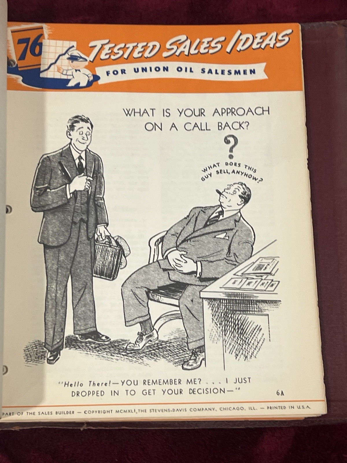 Union Oil Sales Builder Binder 1940s Internal Training Portfolio Illustrated