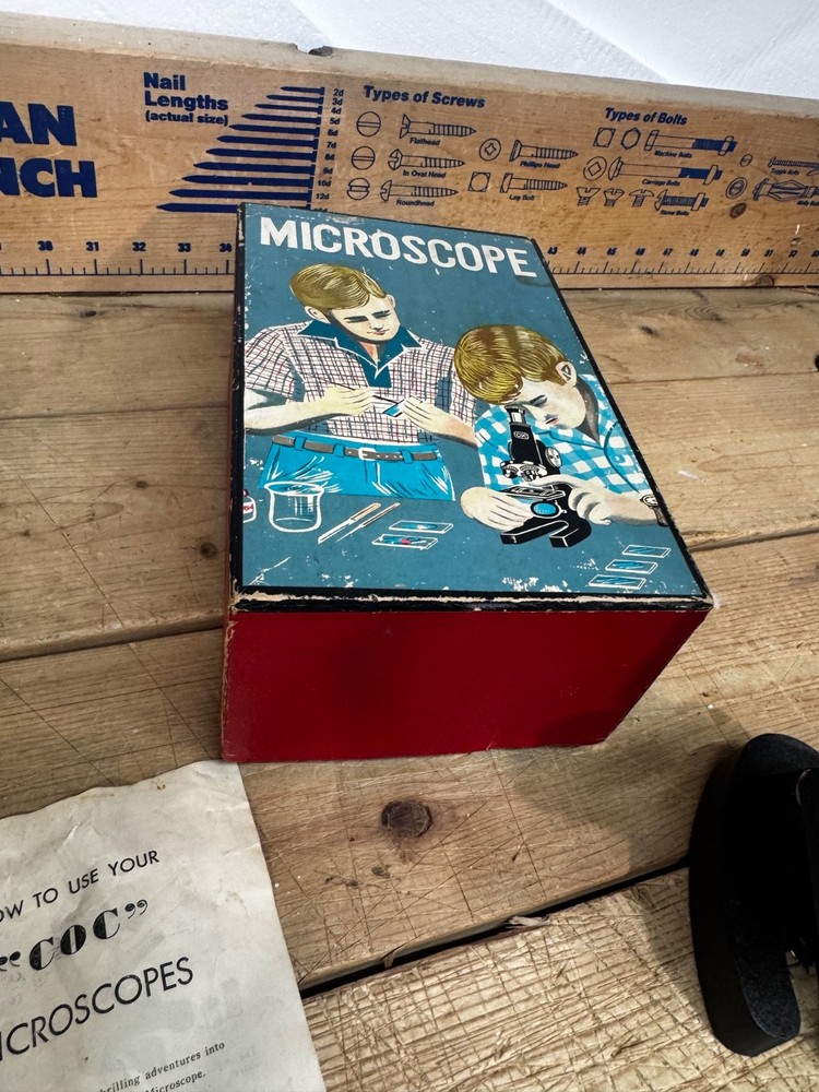 VINTAGE COC JUNIOR MICROSCOPE KIT / SET IN ORIGINAL BOX COMPLETE