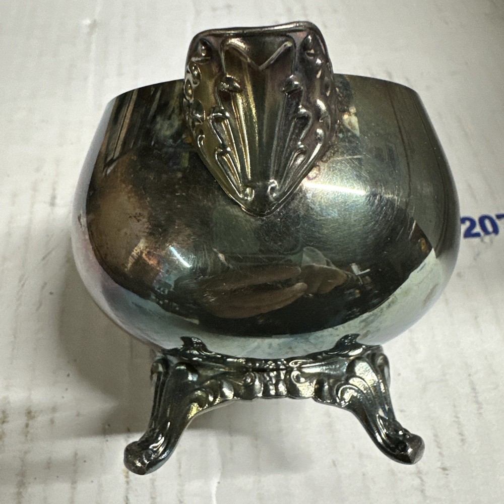 Vintage Oneida Silverplate Creamer Pitcher Ornate Footed Rococo Style