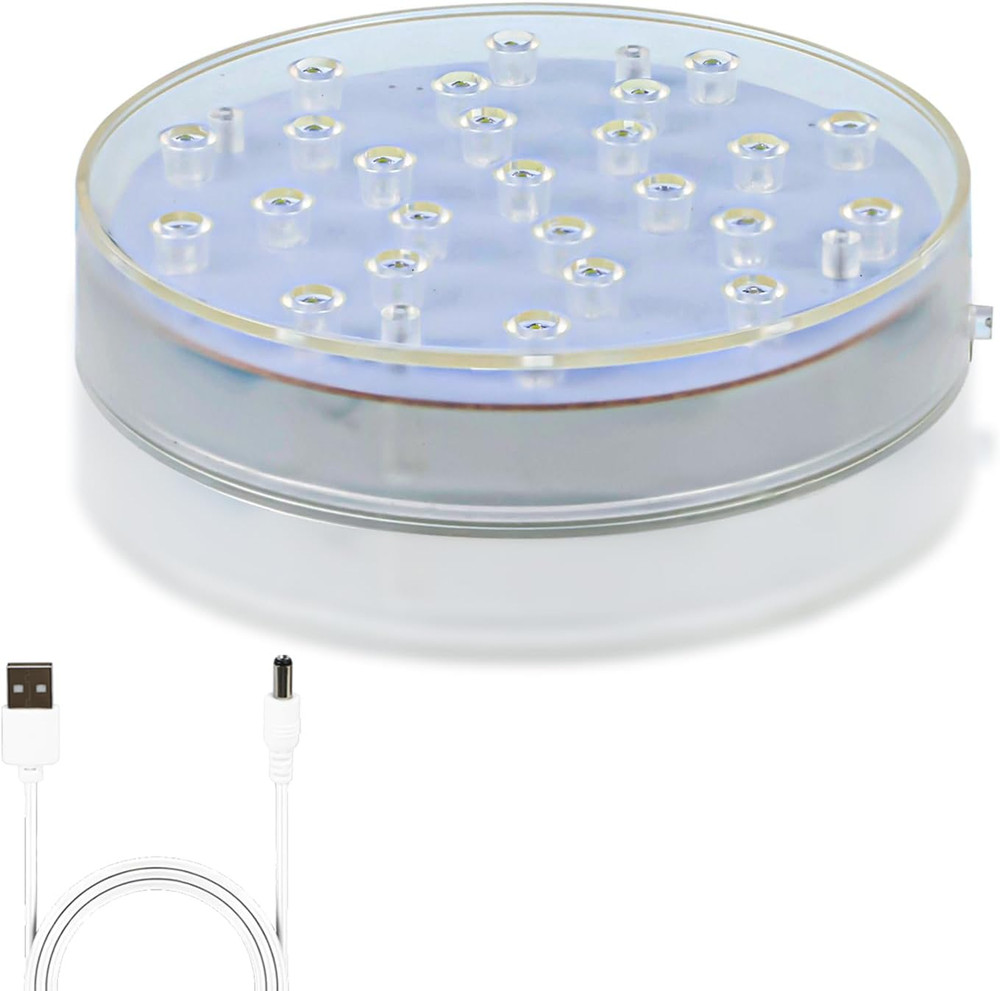 Led Light Base - 6 Inch Round Display 6 Inches, Bright White