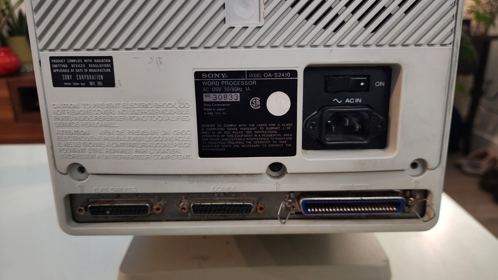 Sony System 35 Model 10 Word Processor w/ Manual & Software Rare Computer