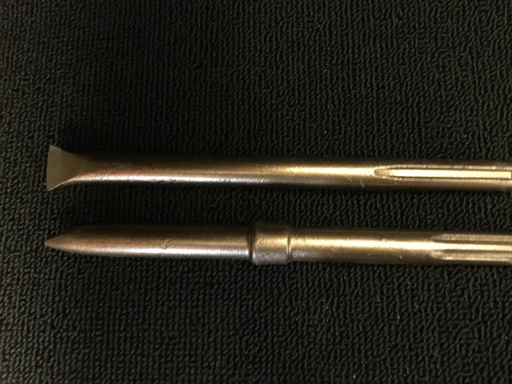 HILTI CHISEL SDS MAX SET FLAT 1" AND POINTED 10-1/2", PREOWNED, FAST SHIP