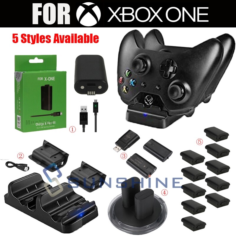 For XBOX ONE Controller Charging Play Dock Station w/ Rechargeable Battery Pack