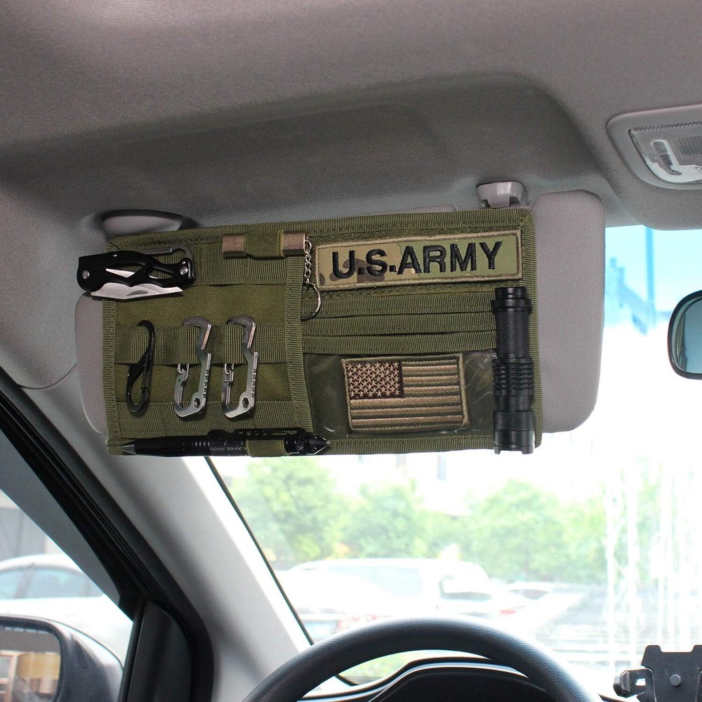 Tactical MOLLE Vehicle Panel Sun Visor Organizer Car Visor Storage Pouch Holder