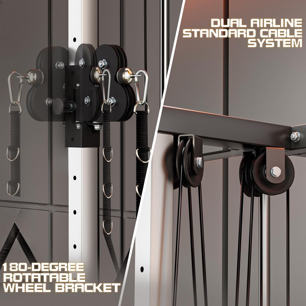 Wall Mount Cable Machine LAT Pulldown Machines with 19 Positions Weight Workout