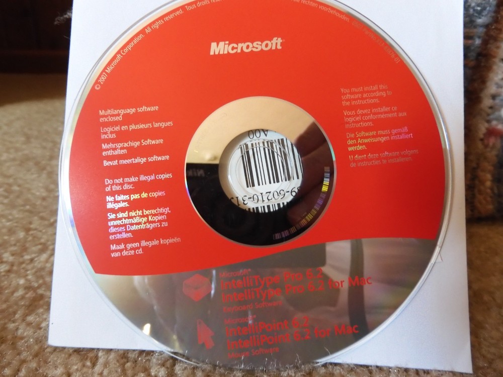 MicroSoft IntelliType Pro 6.2 Keyboard Software Disc PC Windows/Mac CD-Rom 2007