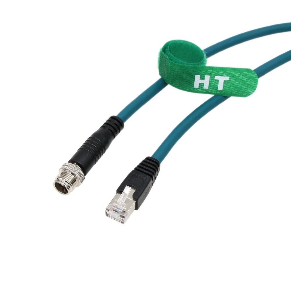 M12 8 Pin XCode RJ45 GigE Ethernet Network Cable CAT7e Sensor Router 30M