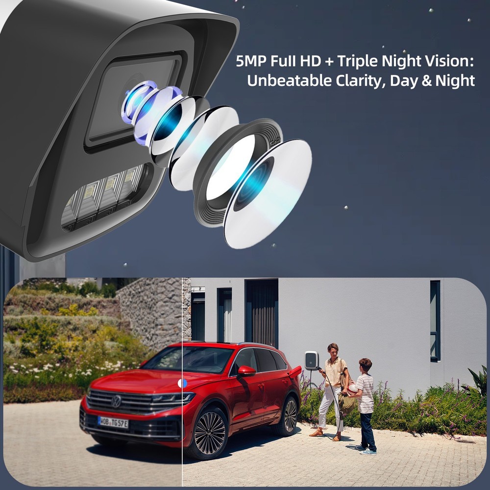 8CH 5MP Security Camera System NVR 5MP PoE IP Camera Wired Night Vision 2TB HDD