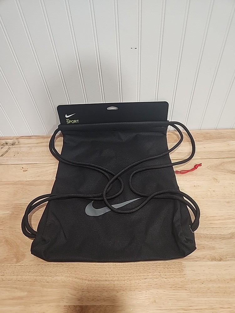 Nike black Just Do It string bag Gray retro swoosh