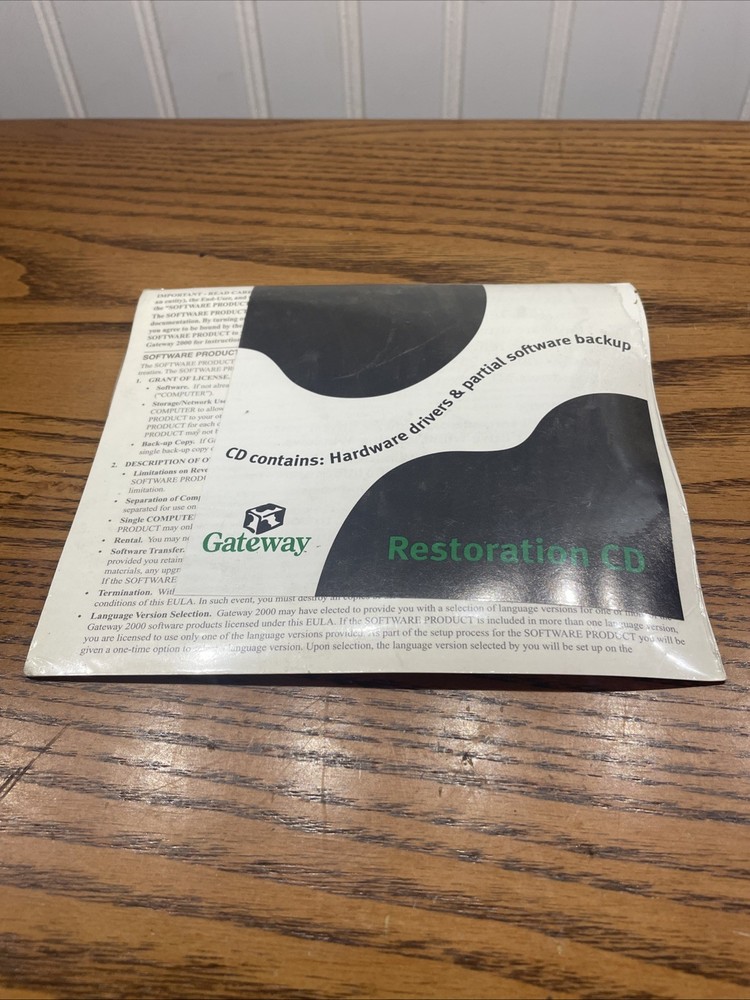 Vintage Sealed Gateway System Restoration CD Version 9.5 PC Software Disc