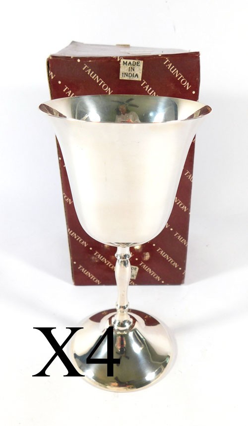 Lot of (4) Taunton Silversmiths 6" Wine Goblets