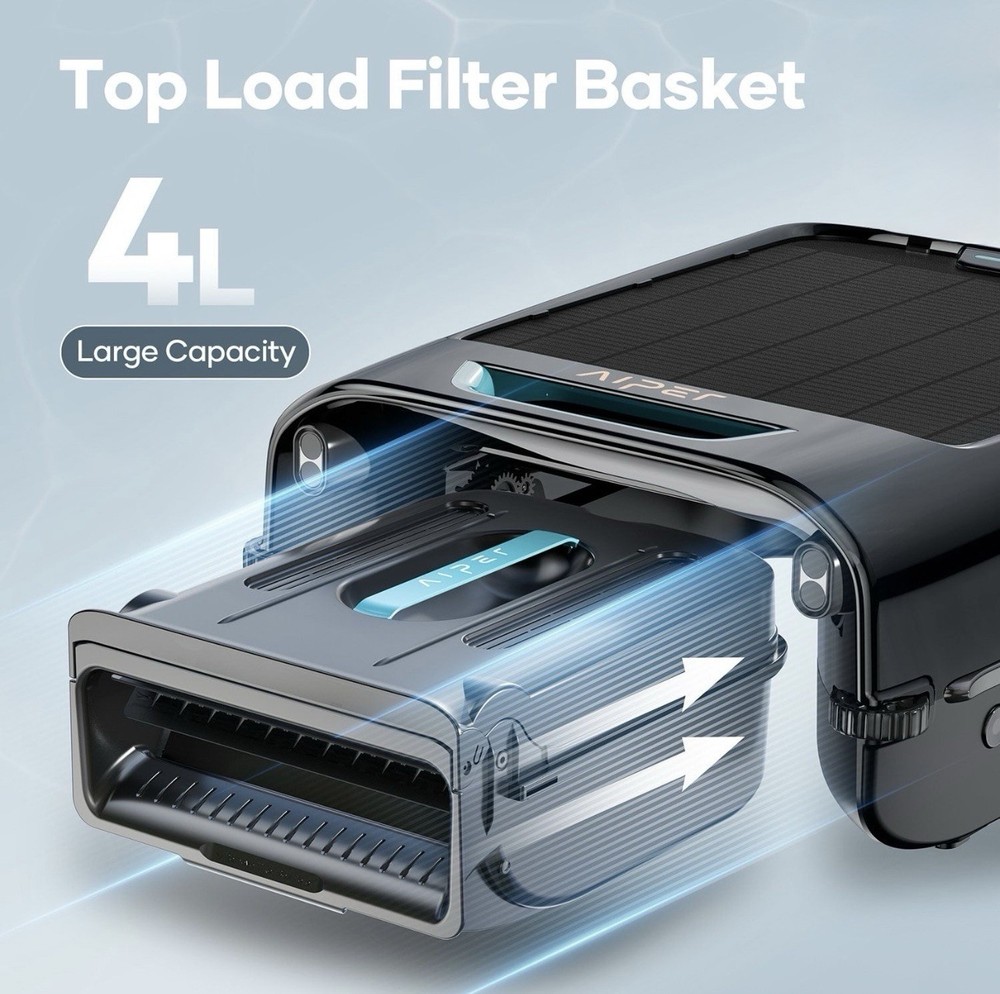 AIPER Surfer S2 Robotic Solar Pool Skimmer with Extra Filter Box App Support Eco