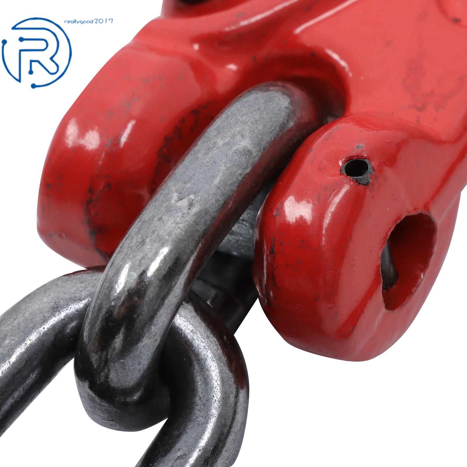 5/16" × 5' 11000 lbs Chain Sling 4 Legs G80 Lifting Chain with Grab Hooks Red