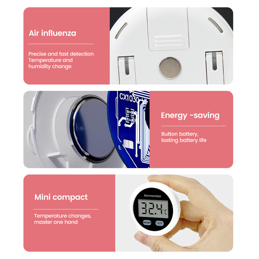 Fish Tank Thermometer High-Precision LCD Digital Display AquariumThermometer.