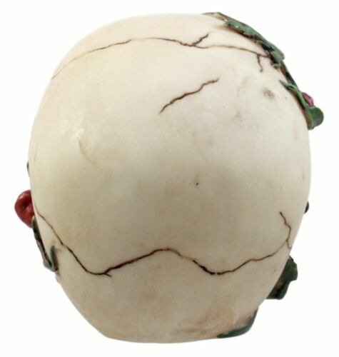 Day of The Dead Red Rose Vine Skull Figurine DOD Floral Sugar Skull Decor 6"L