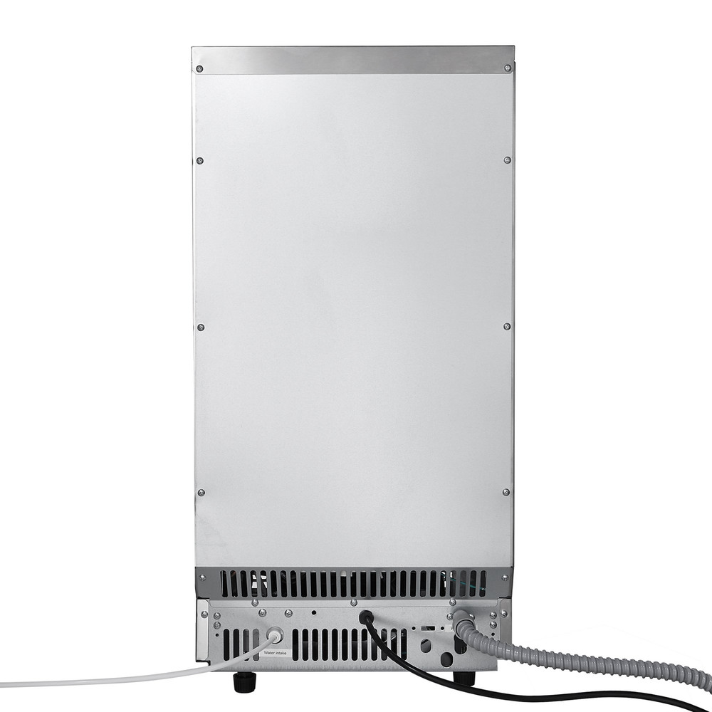100lb/24H Ice Maker 28lb Bin 45 Cubes SS LED Self-Clean