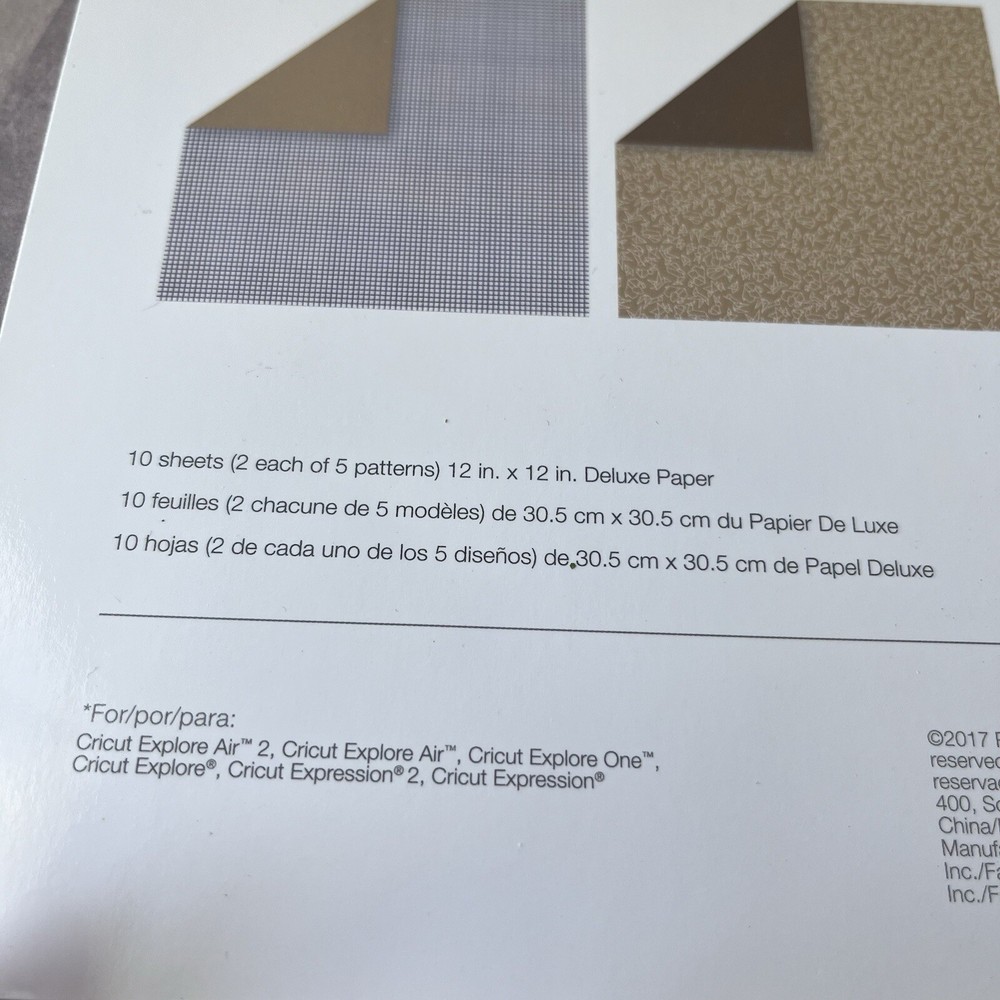 Cricut Deluxe Paper Modern Graphics 10 Sheets 12"x12" for Explore and Expression