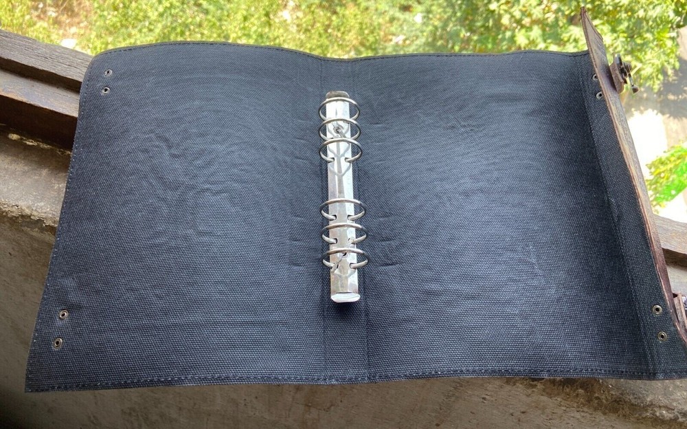 Leather 3 Ring Binder Grimoire Binder Leather Binder Cover Notebook Offic Folder