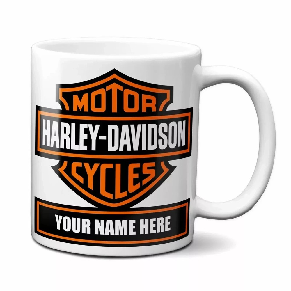 Harley Davidson Motorcycle Personalized Coffee Mug Custom with Any Name Text